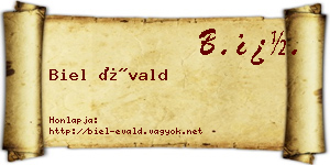 Biel Évald névjegykártya